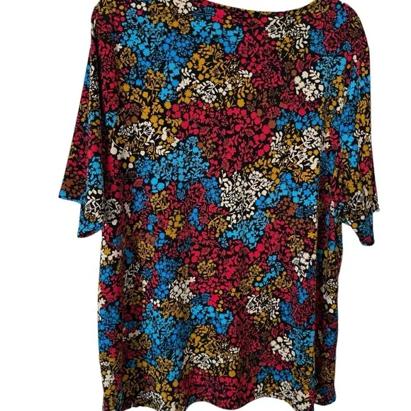 CHAUS PRETTY PRINT TOP w/PARTIAL ZIPPER  XLARGE     #T - Picture 5 of 8